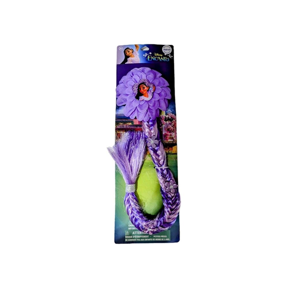 Set of 5 Disney Encanto Isabela Purple Ombre Flower Braid Hair Clip Extension